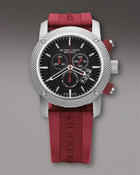 burberry chronograph watch red|burberry stainless steel chronograph watch.